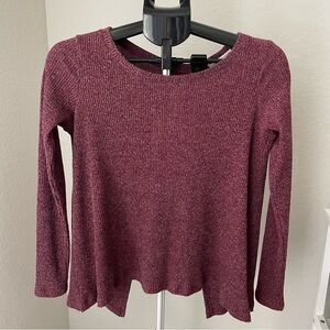 American Eagle Outfitters Maroon Knit Blouse